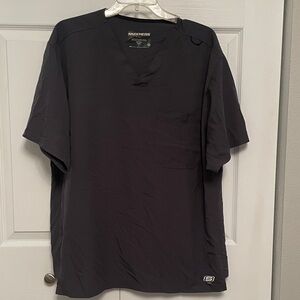 Skechers by BARCO Men’s Scrub Uniform Top Shirt Large Dark Gray